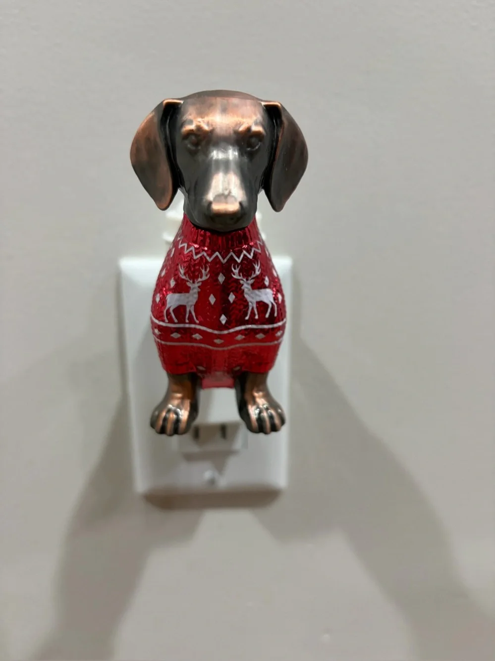 Wallflower Bath & Body Works Dachshund Plug-In Warmer with Red Holiday Sweater